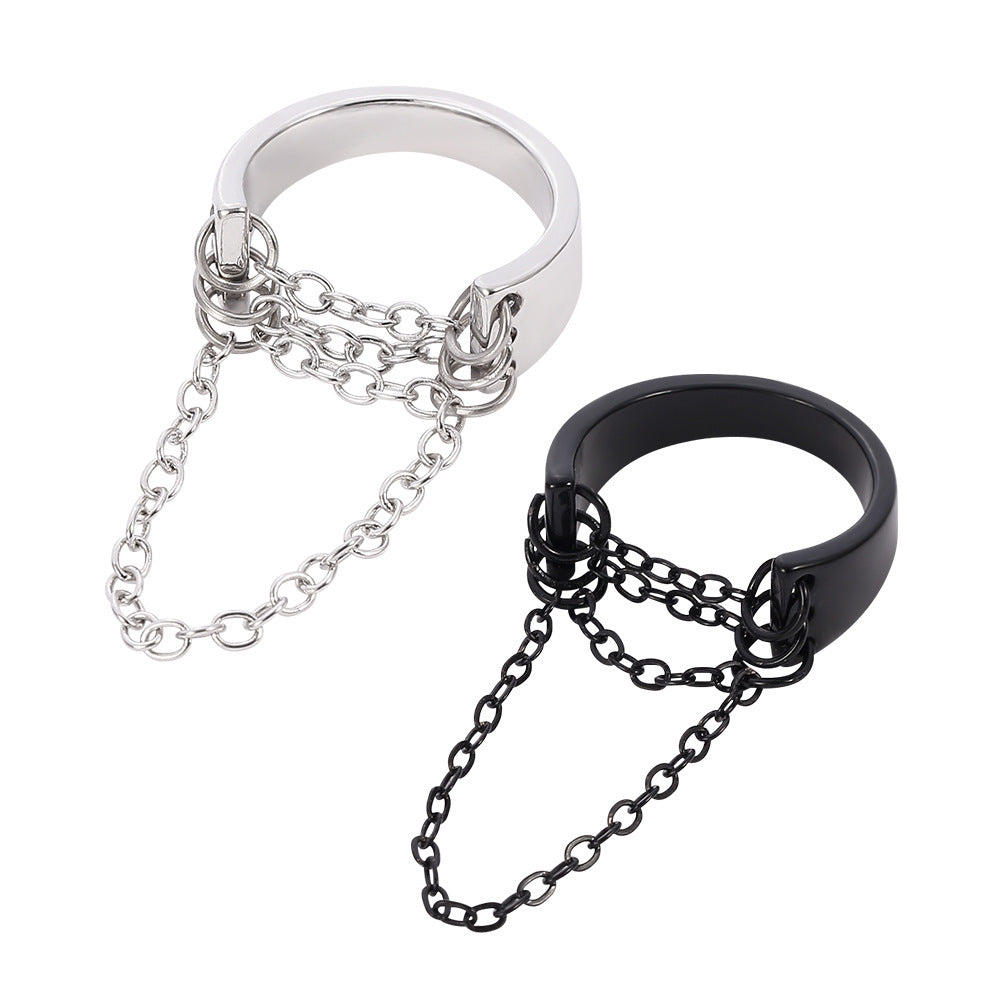 Vintage style tassel chain ring bracelet