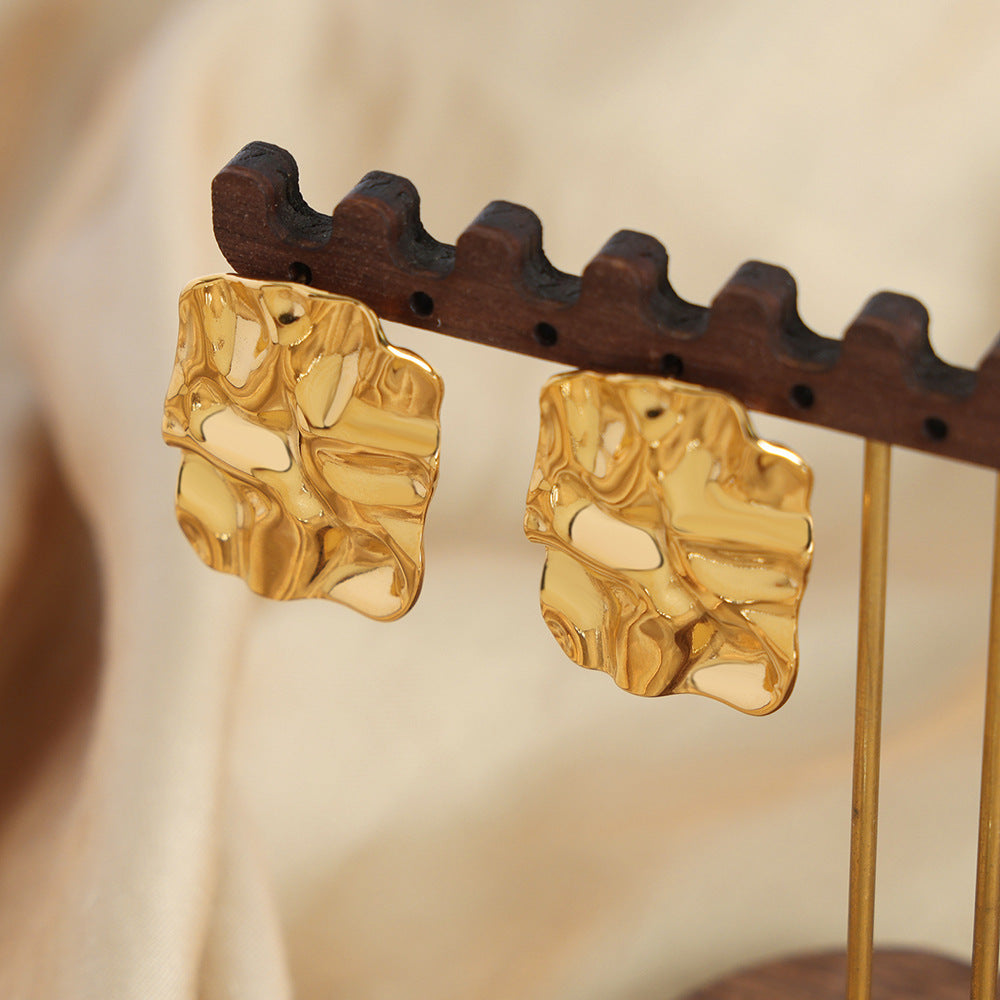 Square Pleated Earrings Jewelry