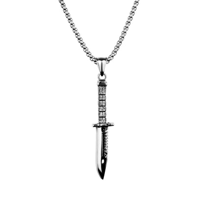Men's Long Dagger Knife Pendant Necklace