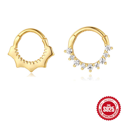 Sterling Silver Diamond Piercing Cartilage Ear Ring Women