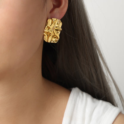 Square Pleated Earrings Jewelry