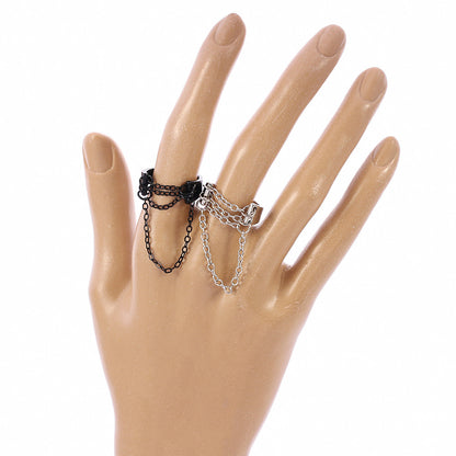 Vintage style tassel chain ring bracelet