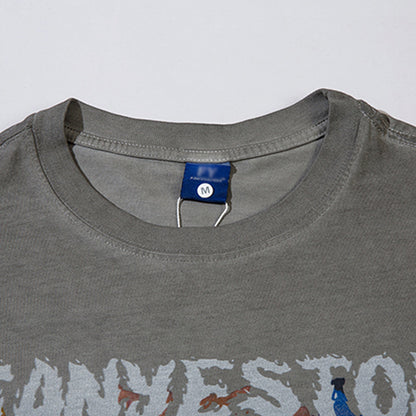 Anime Ocean Pattern Short Sleeve Men