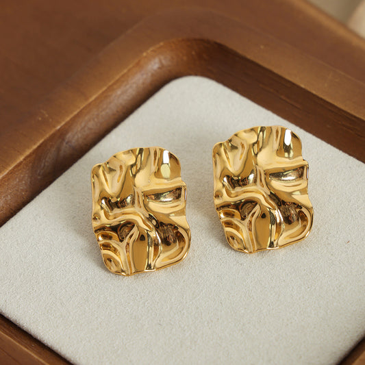 Square Pleated Earrings Jewelry