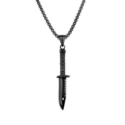 Men's Long Dagger Knife Pendant Necklace